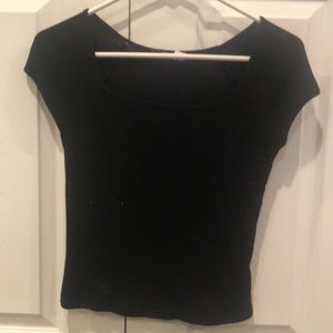 Garage Black Ribbed Top